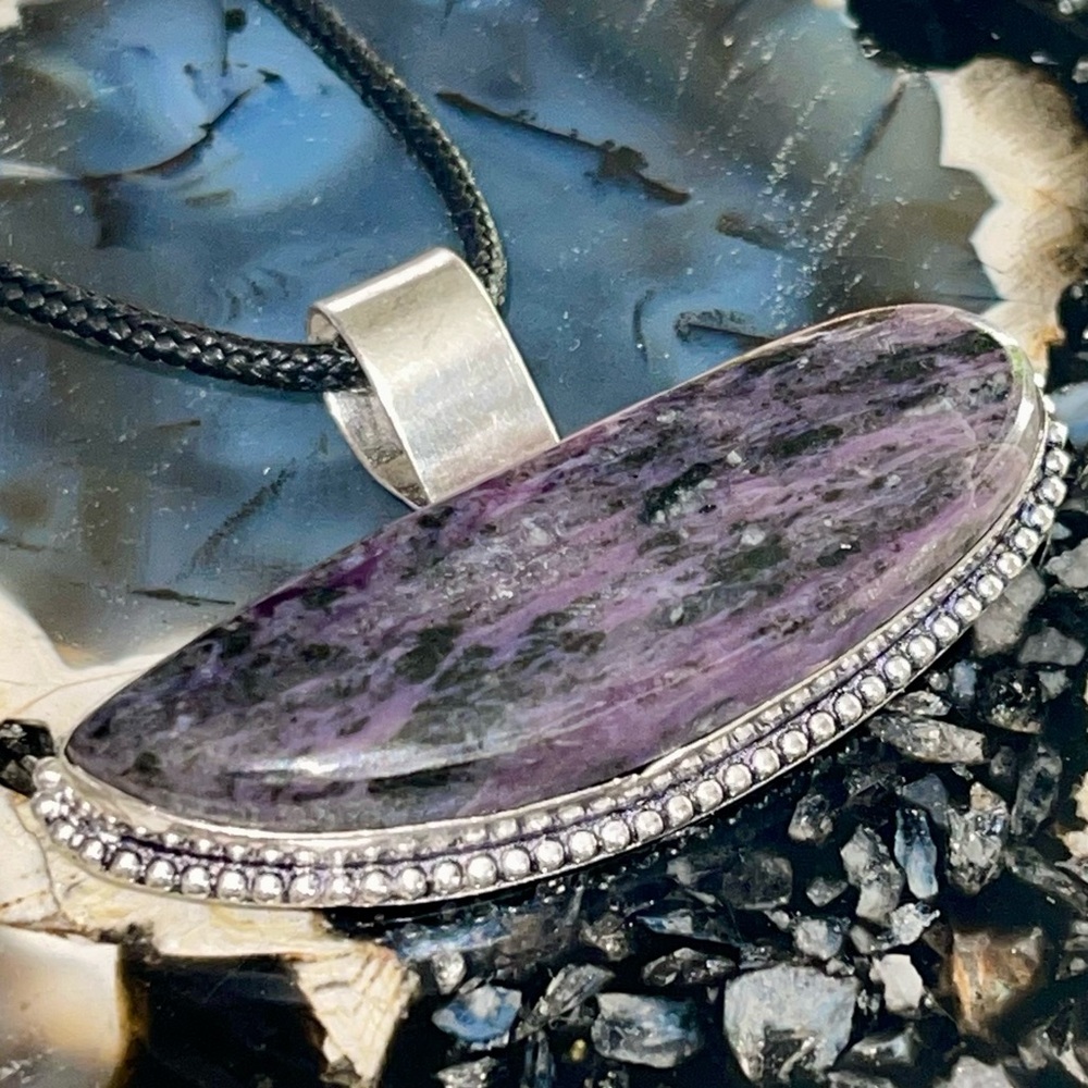 Charoite “Stone of Transformation” Pendant 1 1/4”x2”
